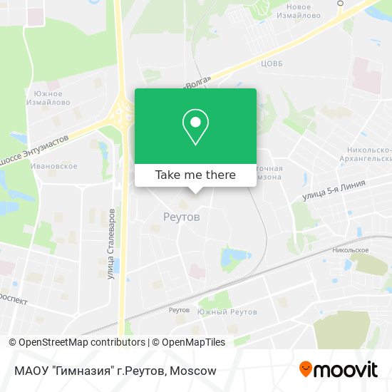 МАОУ "Гимназия" г.Реутов map