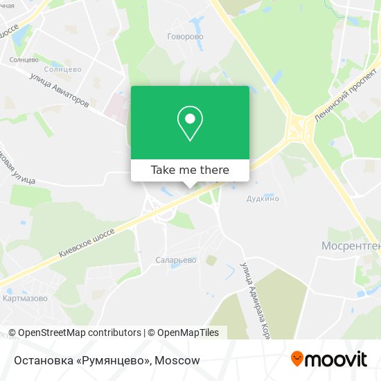 Остановка «Румянцево» map