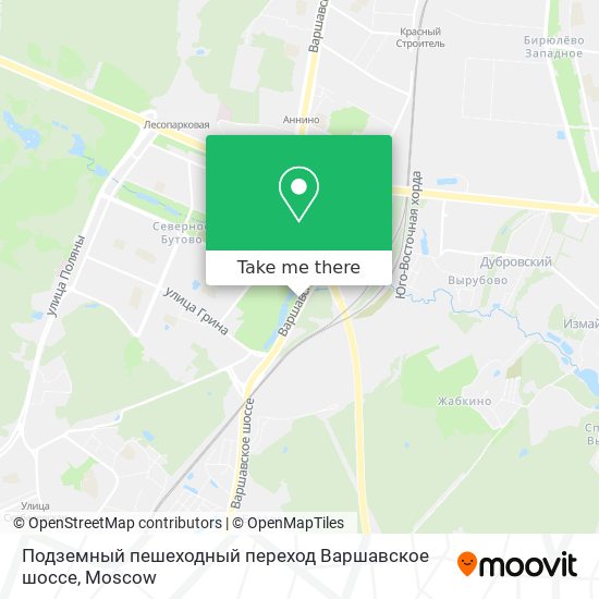 Подземный пешеходный переход Варшавское шоссе map