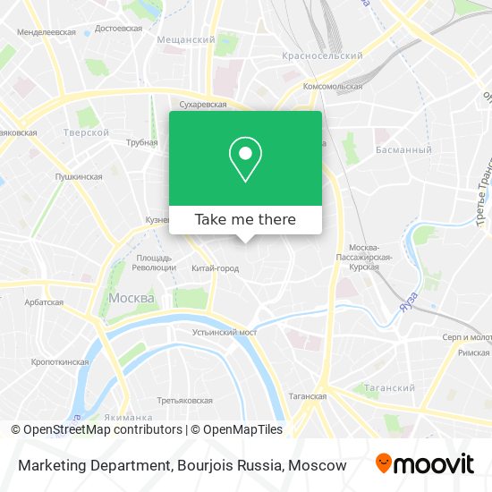Marketing Department, Bourjois Russia map
