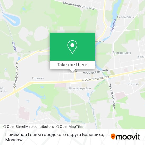 Приёмная Главы городского округа Балашиха map