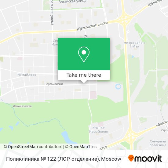 Поликлиника № 122 (ЛОР-отделение) map