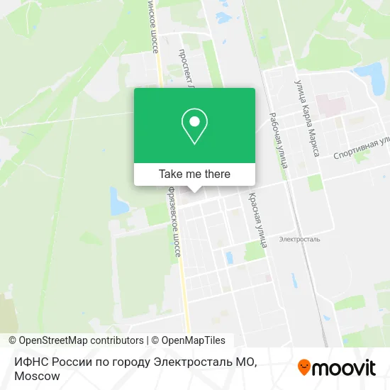 ИФНС России по городу Электросталь МО map