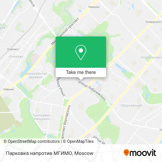 Парковка напротив МГИМО map