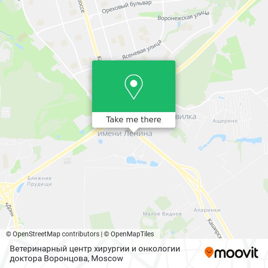 Ветеринарный центр хирургии и онкологии доктора Воронцова map