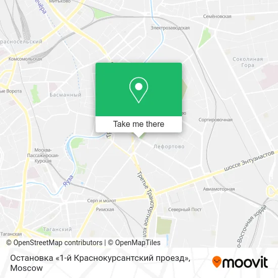 Остановка «1-й Краснокурсантский проезд» map