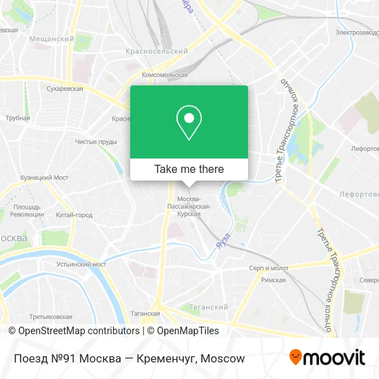 Поезд №91 Москва — Кременчуг map