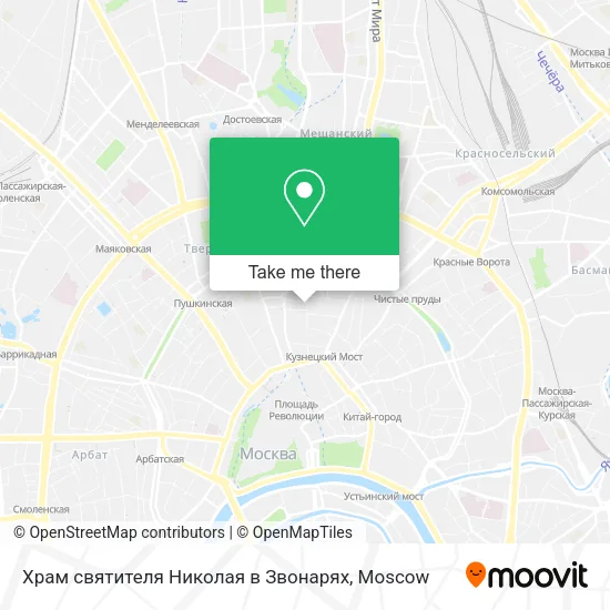 Храм святителя Николая в Звонарях map