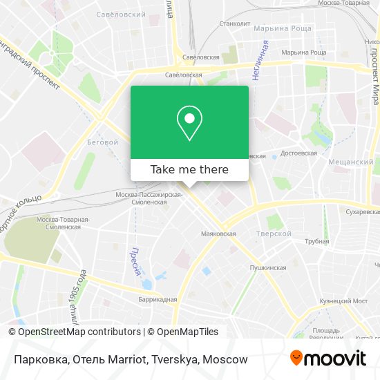 Парковка, Отель Marriot, Tverskya map