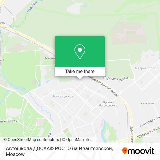 Автошкола ДОСААФ РОСТО на Ивантеевской map