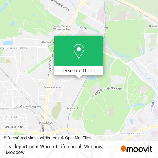 TV-department Word of Life church Moscow map