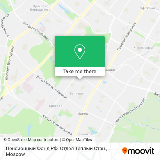 Пенсионный Фонд РФ. Отдел Тёплый Стан. map