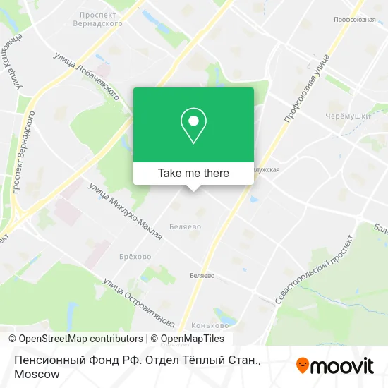 Пенсионный Фонд РФ. Отдел Тёплый Стан. map