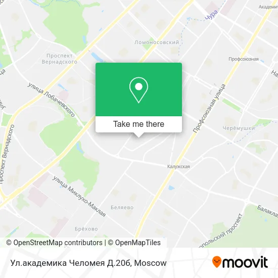 Ул.академика Челомея Д.20б map