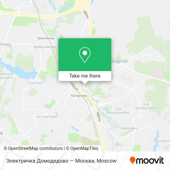 Электричка Домодедово — Москва map