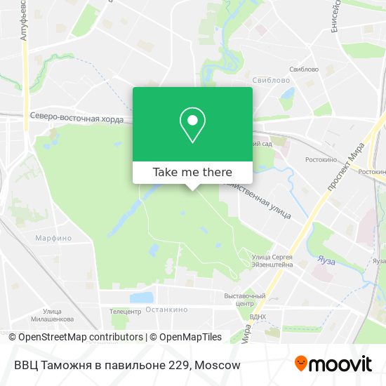 ВВЦ Таможня в павильоне 229 map