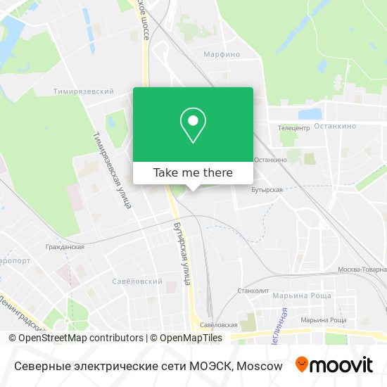 Северные электрические сети МОЭСК map