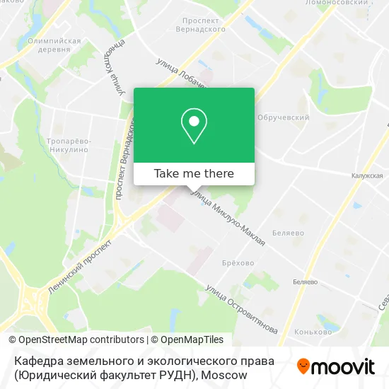 Кафедра земельного и экологического права (Юридический факультет РУДН) map