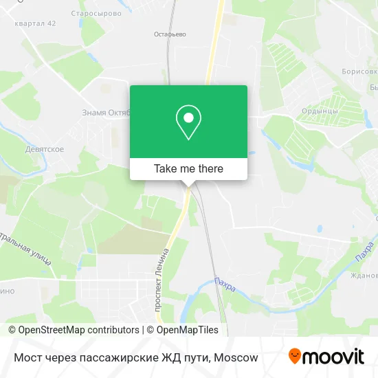 Мост через пассажирские ЖД пути map
