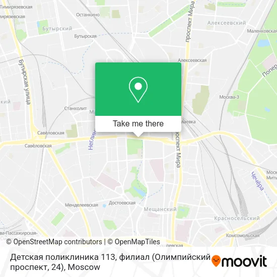Детская поликлиника 113, филиал (Олимпийский проспект, 24) map