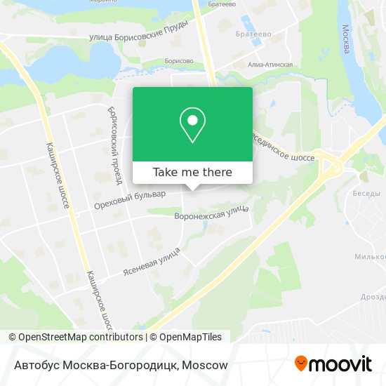 Автобус Москва-Богородицк map