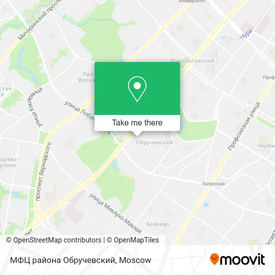 МФЦ района Обручевский map