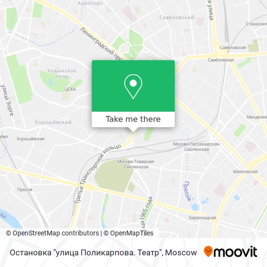 Остановка "улица Поликарпова. Театр" map