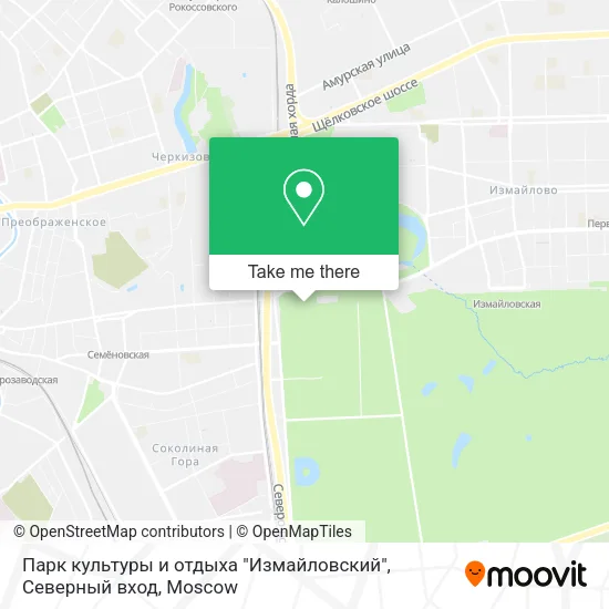 Парк культуры и отдыха "Измайловский",  Северный вход map