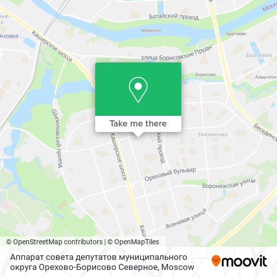 Аппарат совета депутатов муниципального округа   Орехово-Борисово Северное map