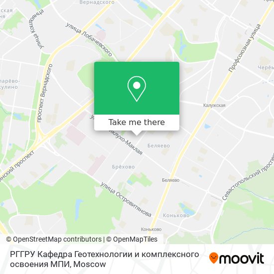 РГГРУ Кафедра Геотехнологии и комплексного освоения МПИ map