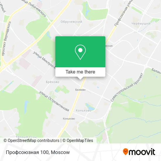 Профсоюзная 100 map