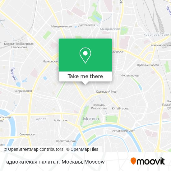 адвокатская палата г. Москвы map