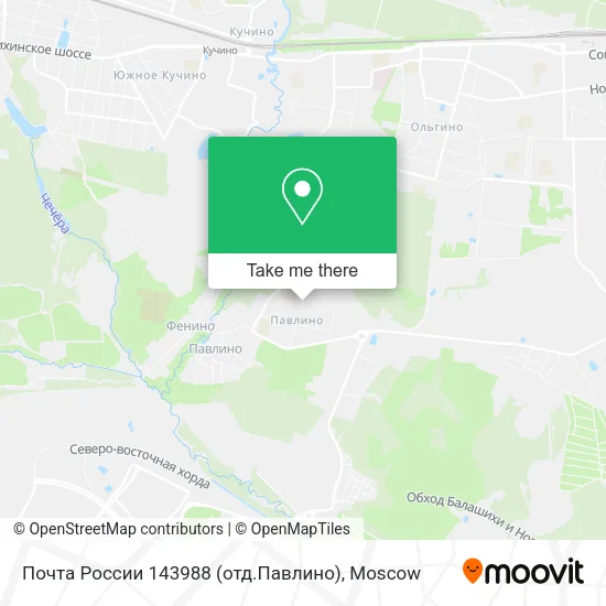 Почта России 143988 (отд.Павлино) map