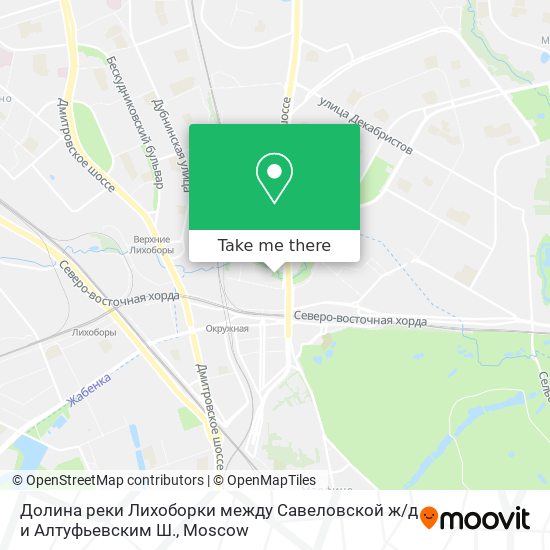 Долина реки Лихоборки между Савеловской ж / д и Алтуфьевским Ш. map