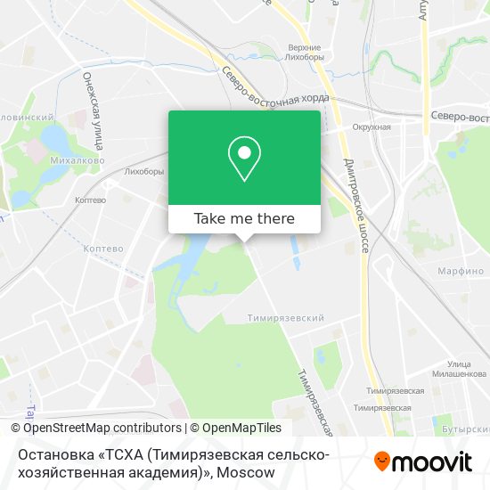 Остановка «ТСХА (Тимирязевская сельско-хозяйственная академия)» map