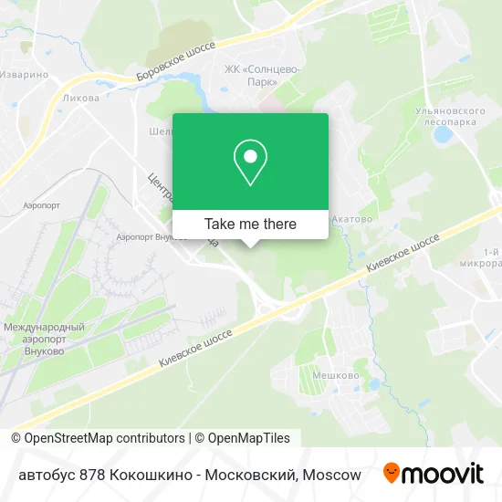 автобус 878 Кокошкино - Московский map