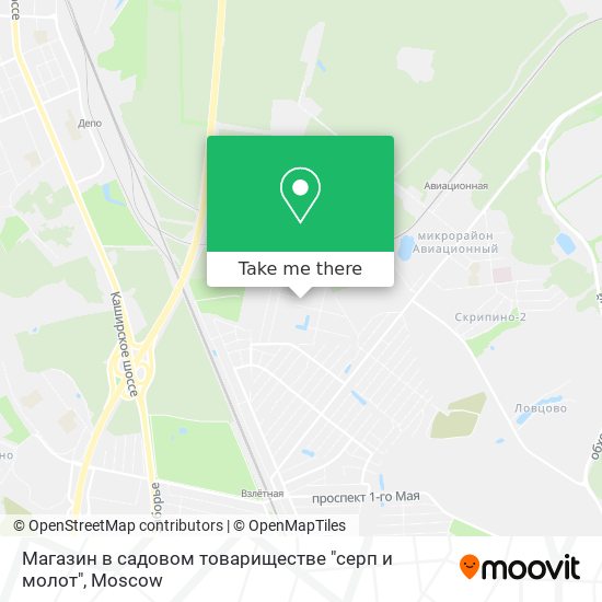 Магазин в садовом товариществе "серп и молот" map