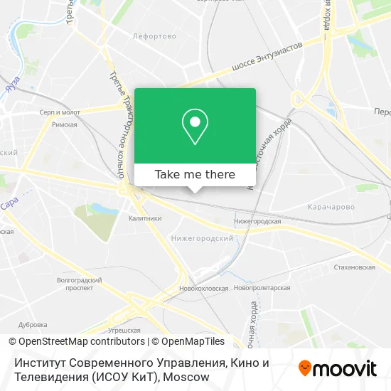 Институт Современного Управления, Кино и Телевидения (ИСОУ КиТ) map