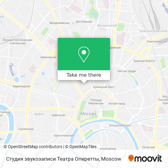 Студия звукозаписи Театра Оперетты map