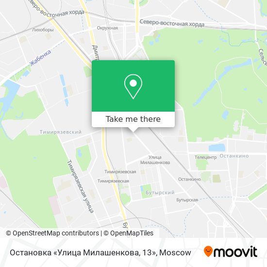 Остановка «Улица Милашенкова, 13» map