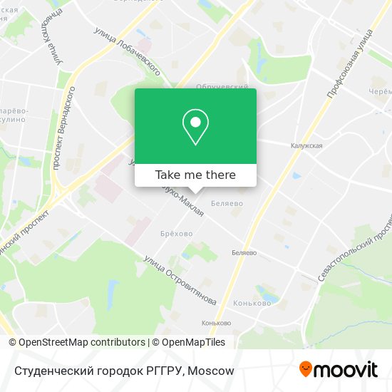 Студенческий городок РГГРУ map