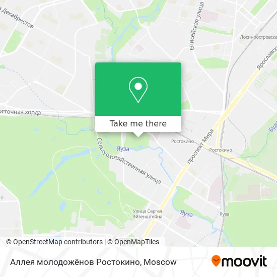 Аллея молодожёнов Ростокино map
