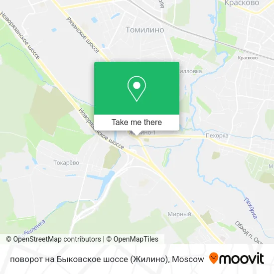 поворот на Быковское шоссе (Жилино) map