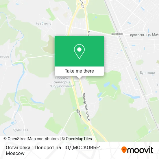 Остановка " Поворот на ПОДМОСКОВЬЕ" map