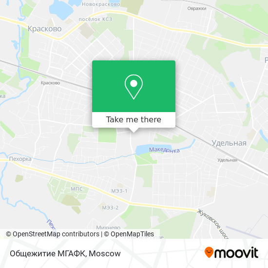 Общежитие МГАФК map