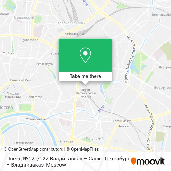 Поезд №121 / 122 Владикавказ – Санкт-Петербург – Владикавказ map