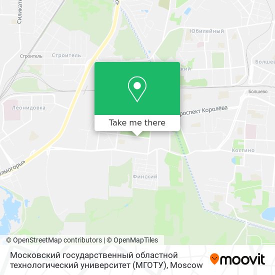 Московский государственный областной технологический университет (МГОТУ) map
