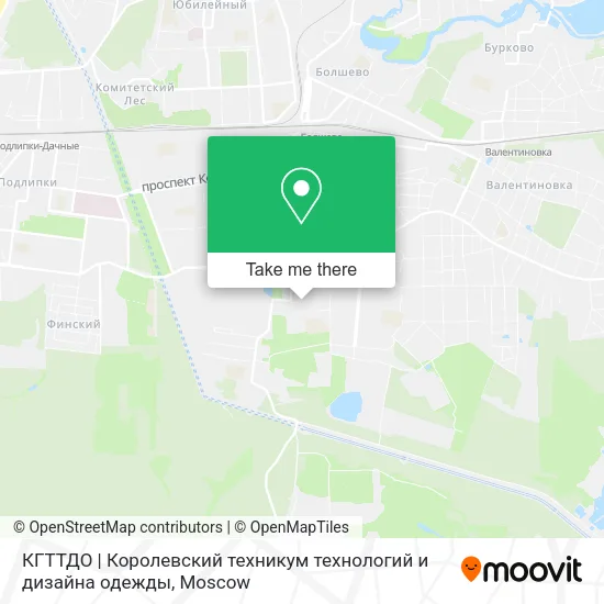 КГТТДО | Королевский техникум технологий и дизайна одежды map
