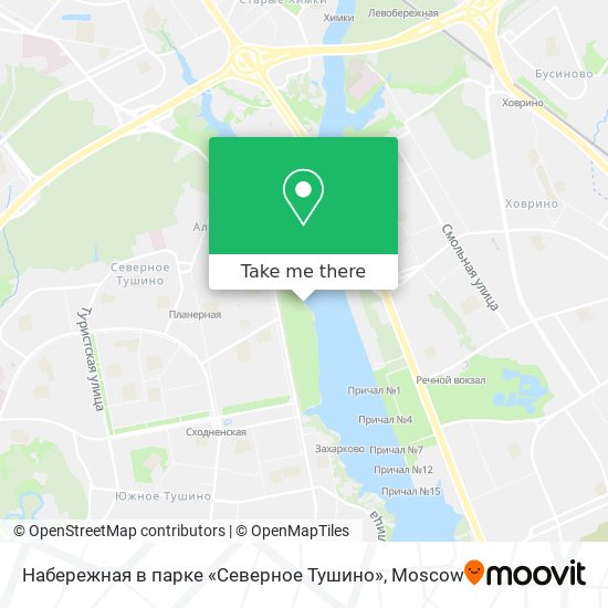 Набережная в парке «Северное Тушино» map