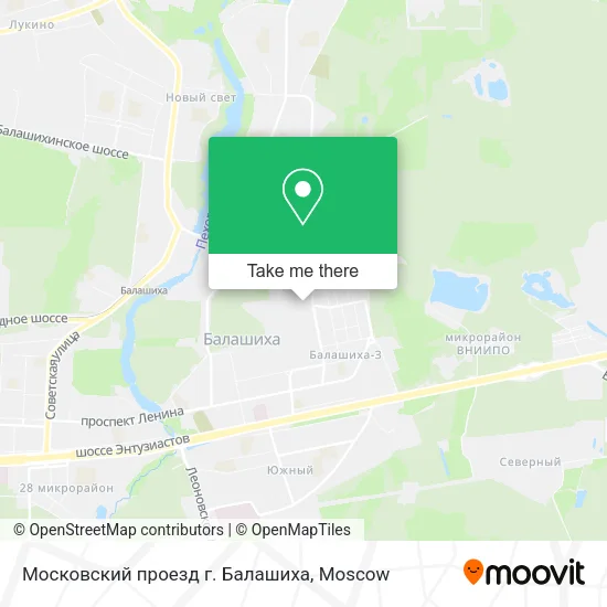 Московский проезд г. Балашиха map